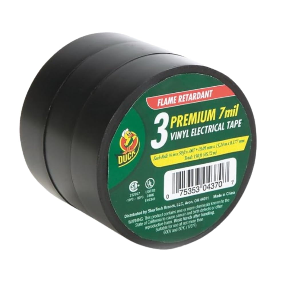 Cinta Aislante Duck Brand Professional De 0,75 Cm X 15 M, Paquete De 3