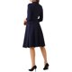 thumbnail image 3 of INSPIRE CHIC Conjuntos de Traje de Falda de Negocios para Mujeres Conjunto de 2 Piezas para Maestras de Regreso a Clases Traje de Oficina Chaqueta Blazer de Manga 3/4 Faldas Plisadas M Azul Oscuro, 3 of 6
