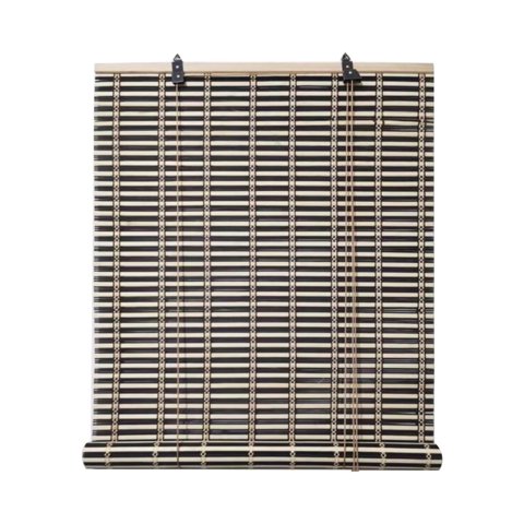 Importclick - Cortina Persiana Roller Enrollable Bambú Negro Beige 120X180 Cm