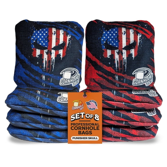 Set de 8 bolsas para cornhole Cornhole365 Punisher Skull 15 x 15 cm