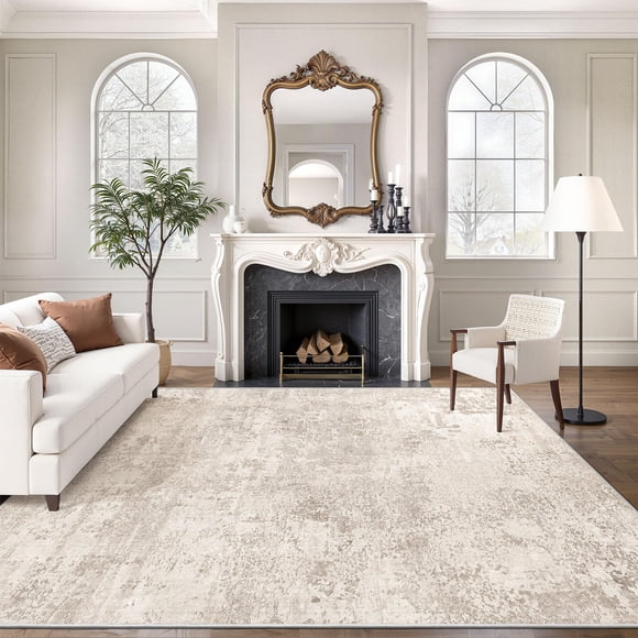 Alfombra Art&Tuft 274x366 cm Lavable Abstracta Antideslizante Beige