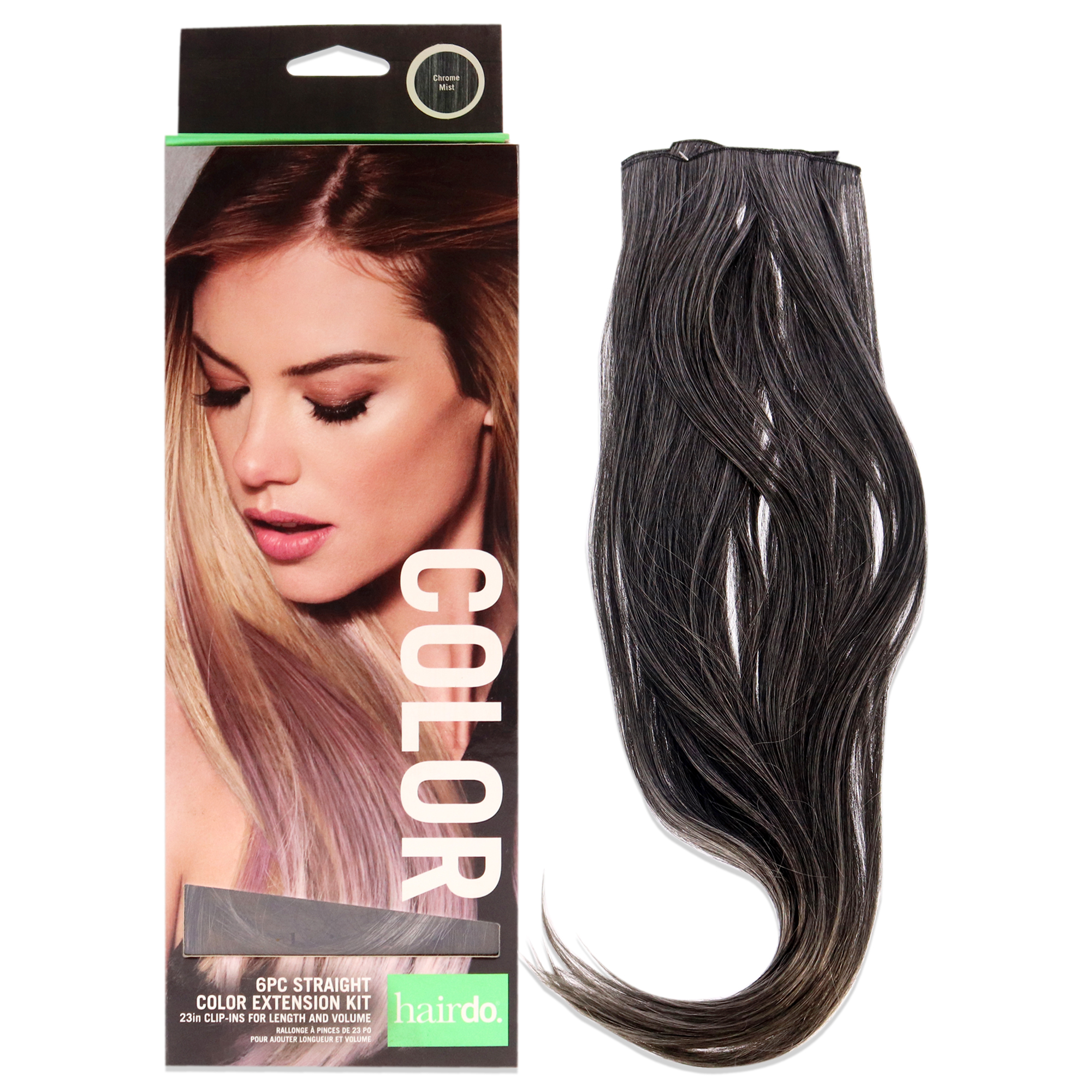 Kit De Extensión De Color Hairdo Niebla Cromada 6 X 23 Pulgadas