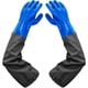 thumbnail image 1 of Guantes Haiou de PVC resistentes a productos químicos, impermeables, 64 cm, azules, 1 of 6
