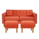 thumbnail image 1 of Sofa New Retro 3C + 2 Pouf Felpa 04 Naranja, 1 of 6