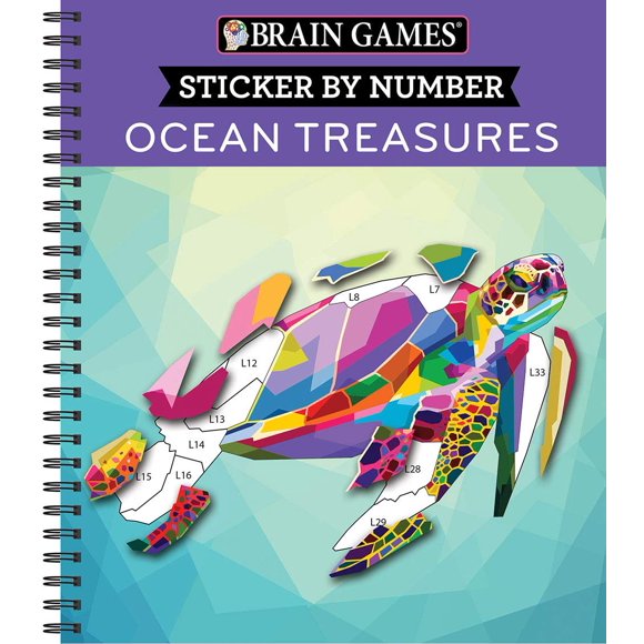 Pegatina Book Brain Games por número: Ocean Treasures