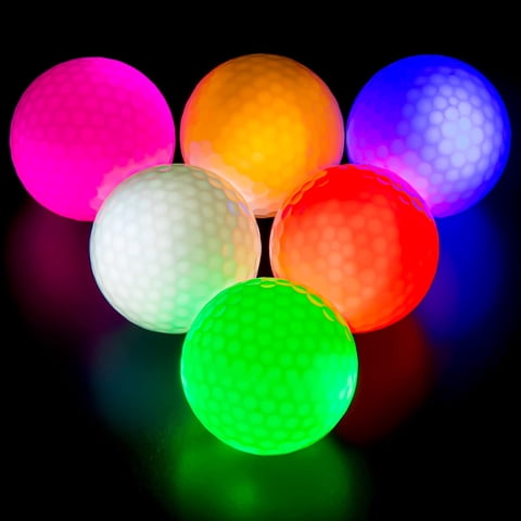 Pelotas De Golf Thiodoon Que Brillan En La Oscuridad Led, Paquete De 6 (6 Colores)