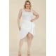 thumbnail image 5 of Saronite Vestido Midi Básico Cruzado con Lazo Frontal, sin Mangas, Blanco (Talla Grande para Mujer), 5 of 5