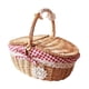 thumbnail image 4 of Cesta De Mimbre Para Picnic, Cesta De Almacenamiento De Ratán Para Servir, Para Acampar, Al Aire Libre, Pan, Mediana, Roja, 4 of 5