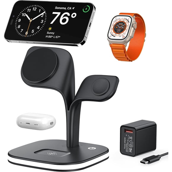 Cargador 3 en 1 MagSafe Rapido iPhone Watch AirPods