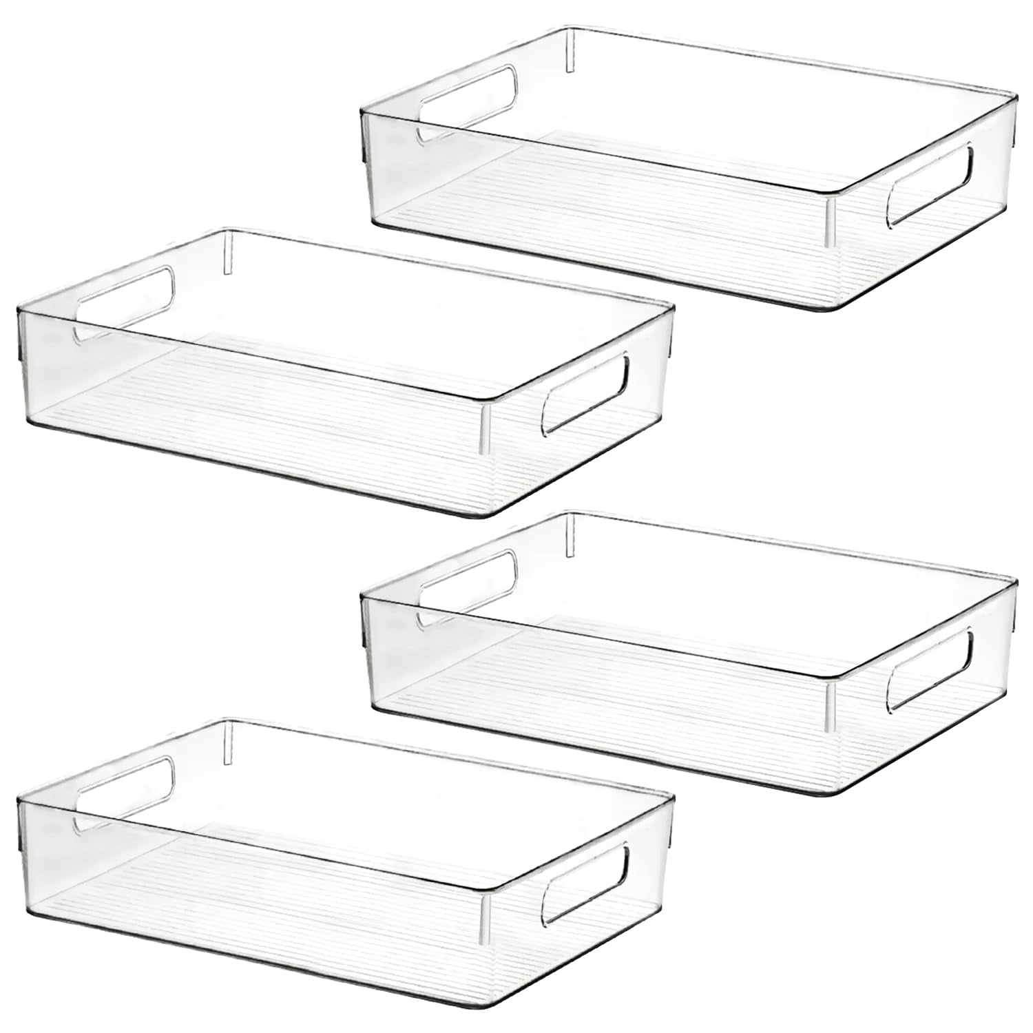 Contenedores De Almacenamiento Shelfshaper, Grandes, De Plástico Transparente, 12,8 X 9,7 X 3,5 Pulgadas