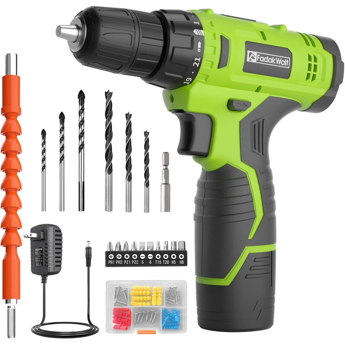 Taladro Inalámbrico Fadakwalt 12v 180inlbs 211 Ajustes