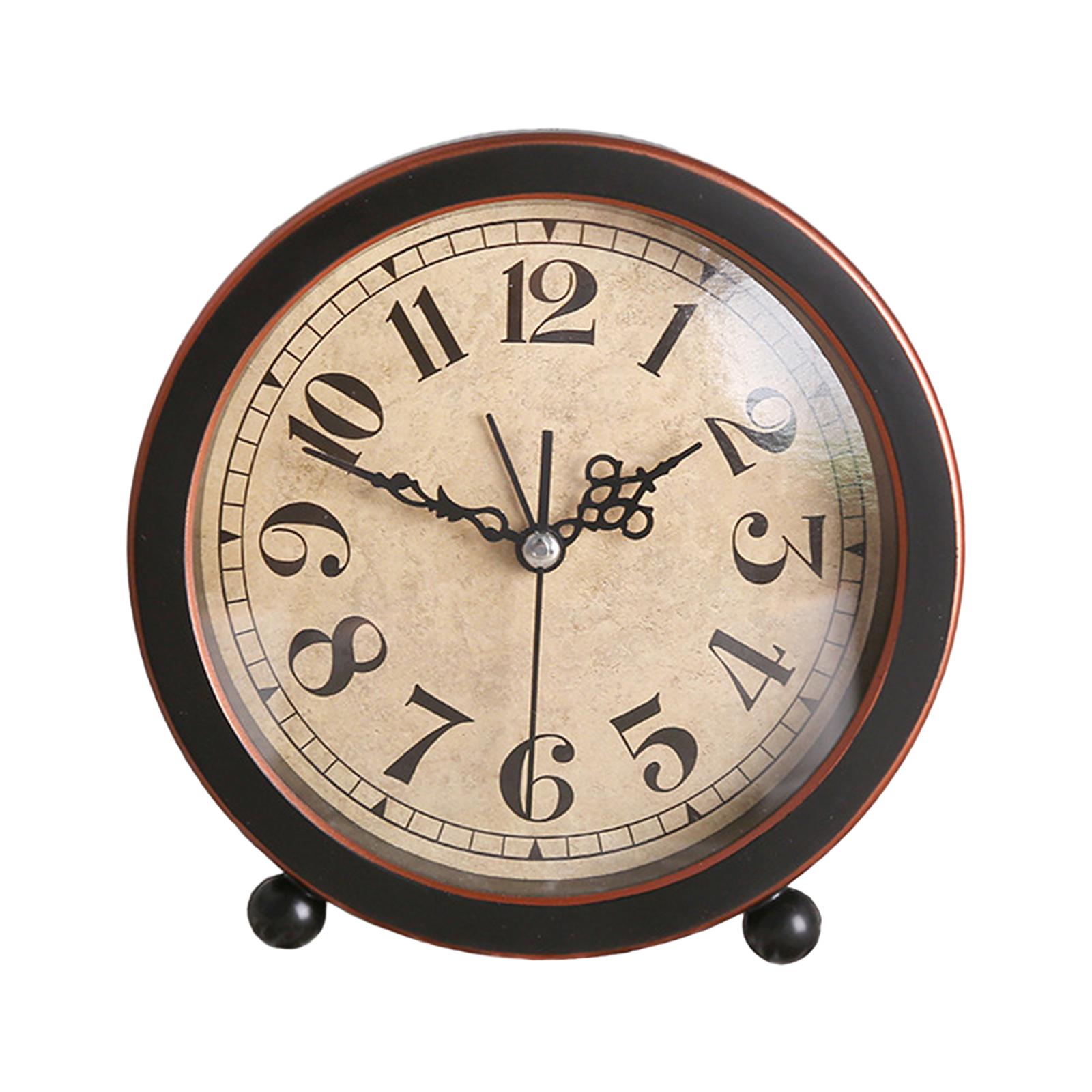 Magideal - Reloj Despertador Retro Vintage Analógico Silencioso Sin Tictac, Regalo Para El Hogar, Reloj Pequeño Para Habitación De Niños, Mesita De Noche, Comedo