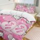 thumbnail image 2 of Cartoon Hello Kitty Bow 3 Pieces Duvet Cover Set Full Size Super Soft Fade Resistant Microfiber, 2 of 4