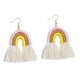 thumbnail image 3 of Pendientes Colgantes Con Forma De Arco Iris Con Flecos Y Borlas De Joyería De Moda Amarillo, 3 of 5