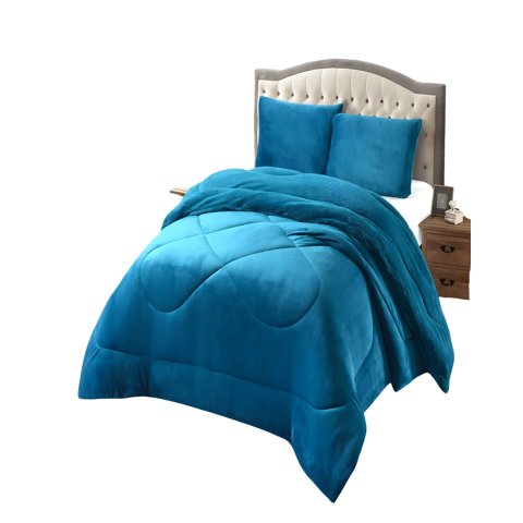 Genérico - Cobertor Plush De Invierno Con Chiporro Cs 2 Plazas Celeste