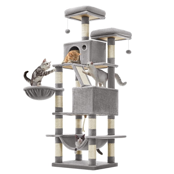 Árbol para gatos Feandrea UPCT165W01, 168 cm, con 13 rascadores
