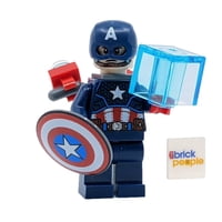 Minifigura Lego Superheroes Del Capitán América Con Jetpack Y Acc