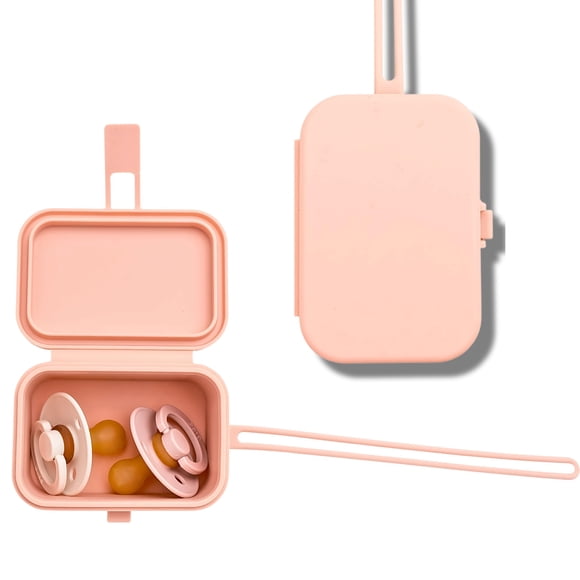Estuche para chupetes Baby's Aid de silicona, apto para lavavajillas, rosa empolvado