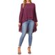 thumbnail image 2 of INSPIRE CHIC Blusas asimétricas de gasa casuales elegantes para mujer con mangas largas de linterna y cuello redondo M Rojo Púrpura, 2 of 6