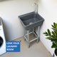 thumbnail image 5 of Lavabo utilitario Shawoo, independiente, cuenco individual, 40 x 33 cm, gris, 5 of 9