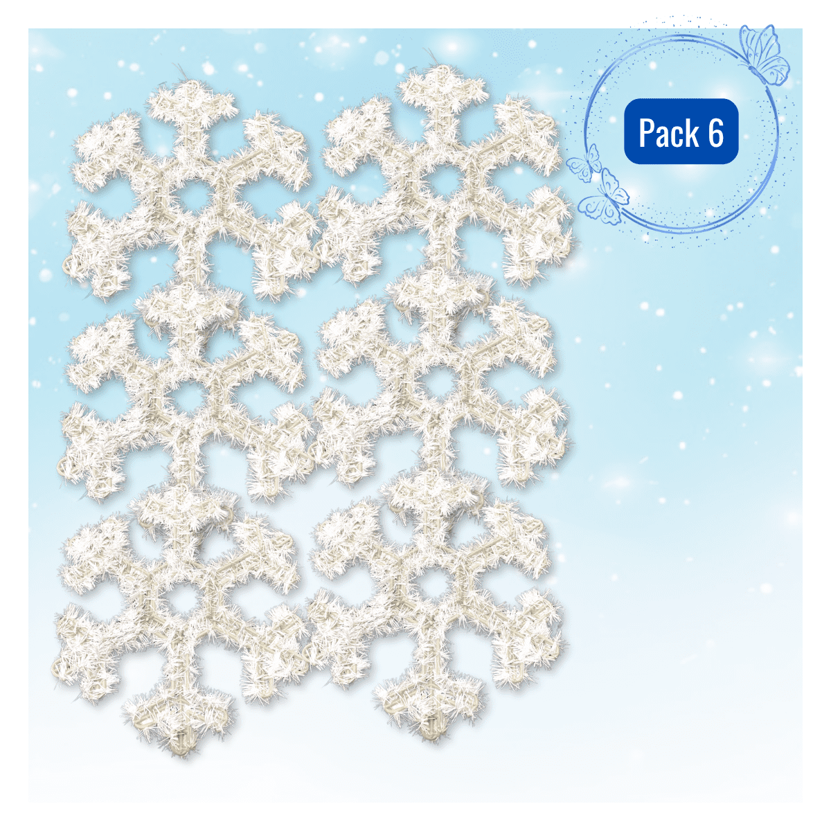 Genérico - Pack 6 Colgante Copos De Nieve Adorno Para Puerta De Navidad 2025