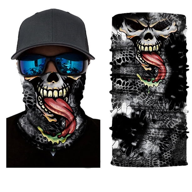 Halloween Skull Face Mask - Windproof, Anti-UV, and Multifunctional Headscarf for Hiking and Fishing