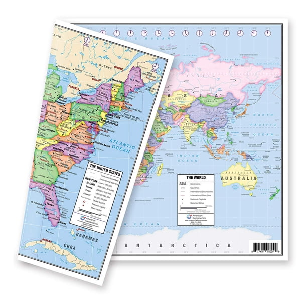Mapa de escritorio laminado Lighthouse Geographics 33 x 45 cm
