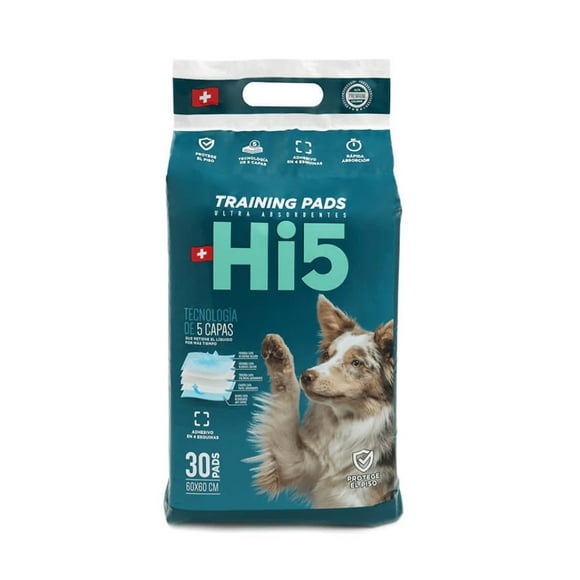 Hi5 Sabanillas 60x60 Con Carbon Activado - 30 Un. para perro o gato
