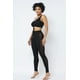 thumbnail image 5 of Top Corto Fruncido Ajustable con Tiras de Malla, Leggings con Paneles Laterales Transparentes, Blusas y Tops, 5 of 5