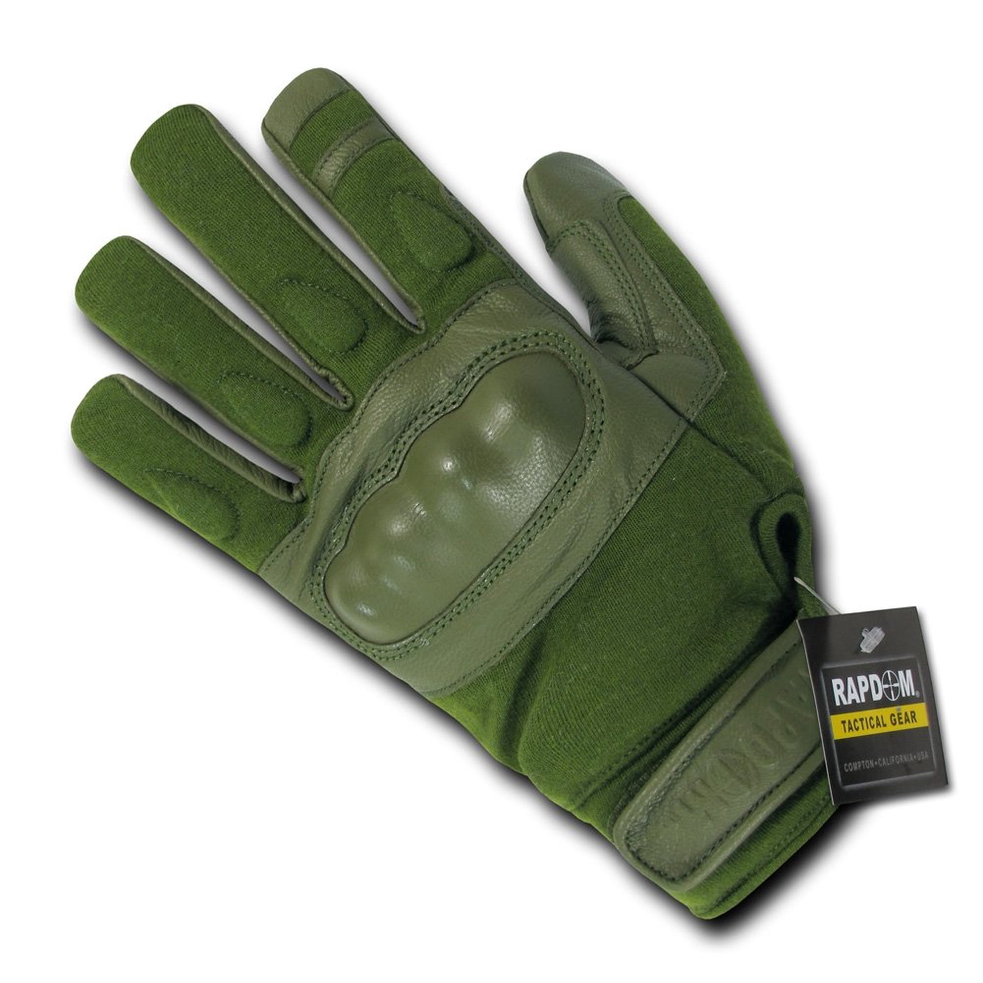 Guantes Tácticos Rapdom Nomex Knuckle Olive Drab, Talla Grande