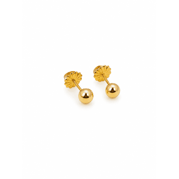 Aros Bolita 5mm N3 Oro18k 0.65gr Niña Juvenil Hipoalergénico Dorado