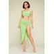 thumbnail image 1 of Conjunto de Top Corto Liso y Falda con Abertura en el Muslo para Días de Verano, 1 of 5