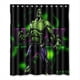 thumbnail image 1 of Cortina de ducha de superhéroe de dibujos animados Hulk, juego de cortina de baño con ganchos, tamaño 60 x 72 pulgadas, 1 of 3
