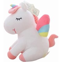 Genérica - Peluche Unicornio Almohada Cojín Juguete Blanco Para Bebe 40 Cm. Regalos De Navidad, Regalos De Cumpleaños.