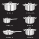 thumbnail image 3 of Juego Batería 15 Piezas Cocina Acero Inoxidable Plateado, 3 of 3