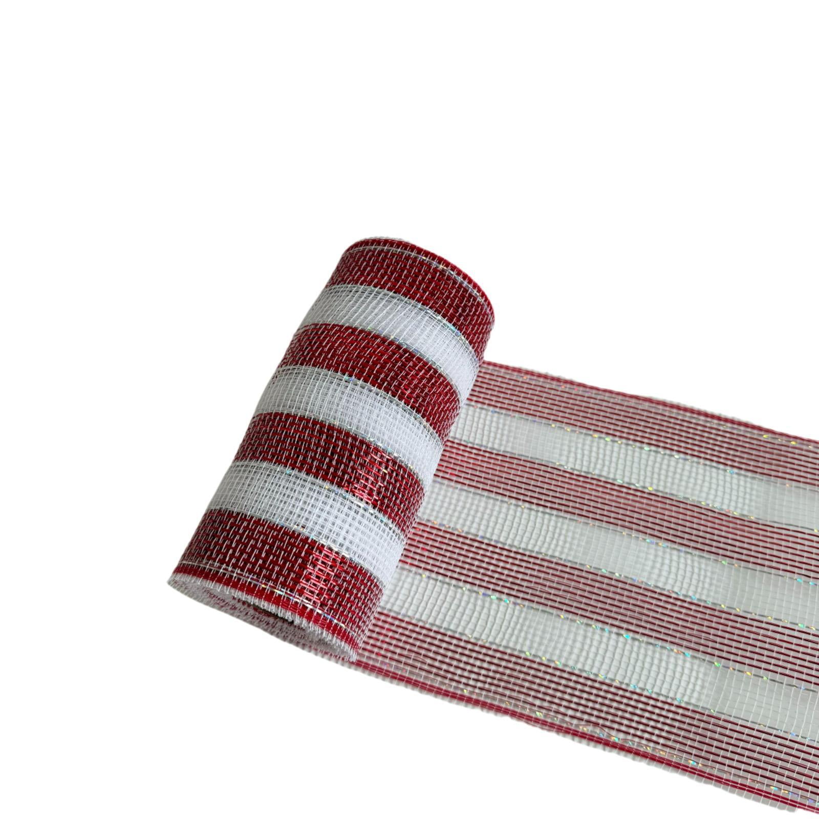 Magideal - Cinta Blanca Roja Navideña Para Decoración Navideña, Fabricación De Lazos, Manualidades, Decoración Del Hogar, Cinta Decorativa Para Envolver Regalos, 015 X 914 M