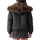 thumbnail image 3 of INSPIRE CHIC Chaqueta Recortada de Mujer con Ribete de Piel Sintética, Estilo Oversized, Forrada de Forro Polar, Ajustable, Grande, Negra, 3 of 6