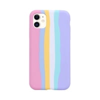 Genérico - Carcasa Colores Silicona Para Iphone 11 Arcoiris Pastel