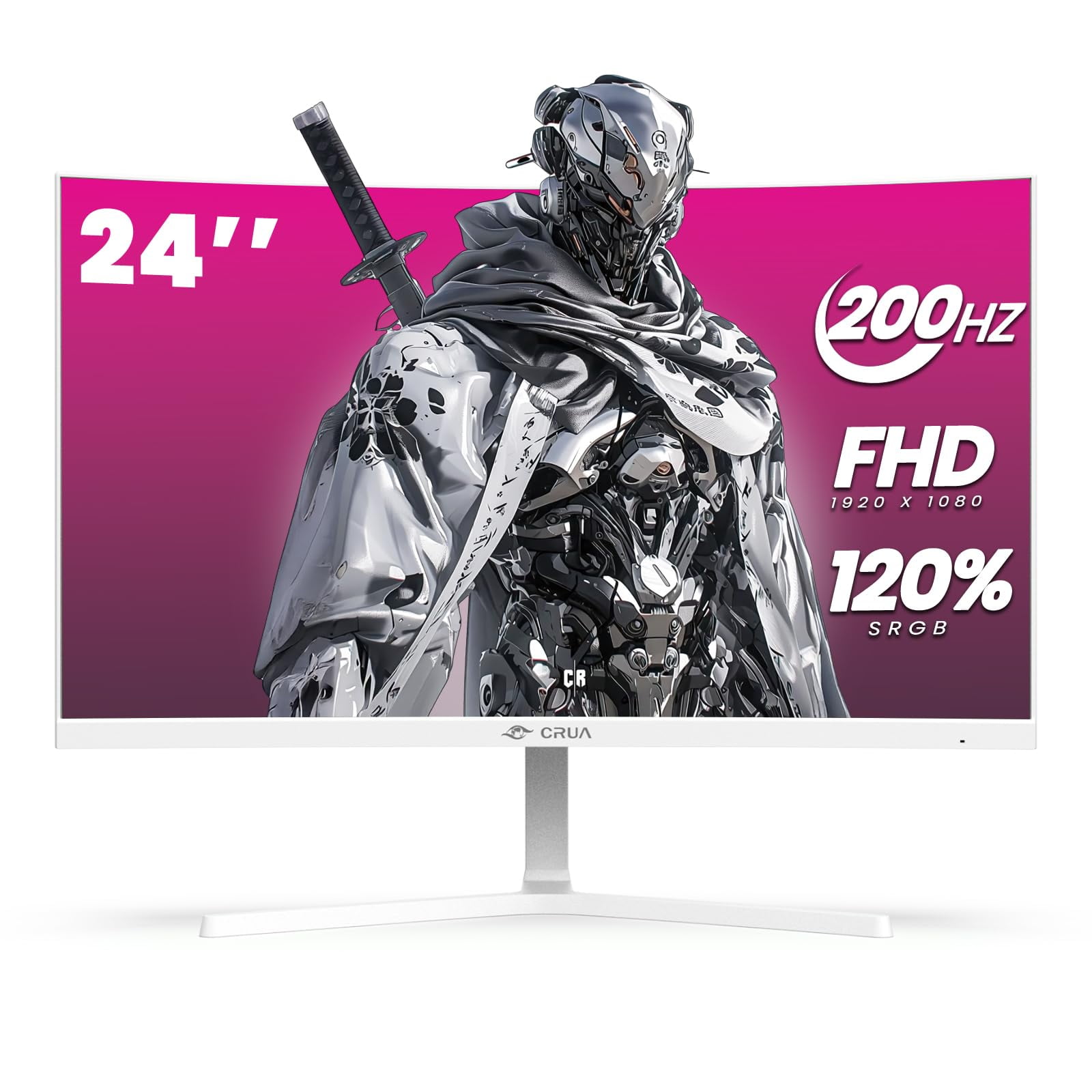 Monitor Crua 24 Curvo 165 Hz/200 Hz Fhd 1920 X 1080 120% Srgb