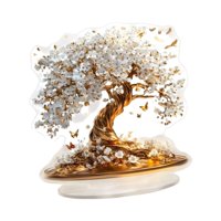 Magideal - Signo Acrílico De Árbol De Flores 2D Plano De Mesa Acrílica Adorno Decoración Del Hogar Mesa De Mesa Para El Festival Festival De Vacaciones De Gabine
