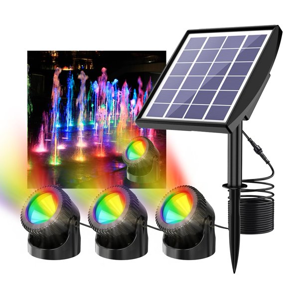 Luces de estanque Srygery RGB LED Solar impermeable IP68