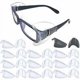 thumbnail image 1 of Protectores laterales para gafas, 11 pares, transparentes y 1 par, negros, 1 of 8