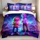 thumbnail image 1 of 3pcs Bedding set Rick and Morty Alien Planet Print Duvet Cover Set | WB Bedding Soft Polyester Comforter Cover for All Seasons, 1 of 1