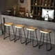 thumbnail image 2 of Pack 4 Sillas De Bar Metálica 75 Cm Asiento Madera, 2 of 3