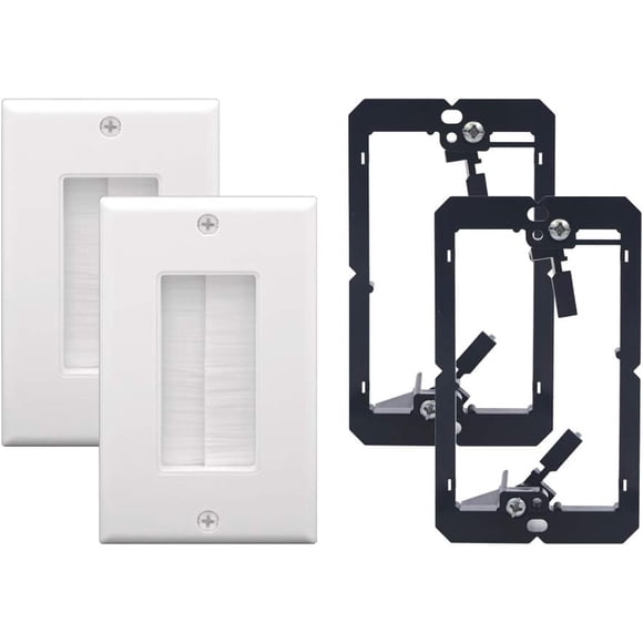Placa pasacables VCE de pared con cepillo