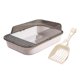 thumbnail image 4 of Caja De Arena Para Gatos, Orinal Para Gatos, Lavabo Para Arena Para Gatos, Bandeja De Arena Para Mascotas Con Parte Superior Abierta, Transparente Y Blanco, 4 of 5