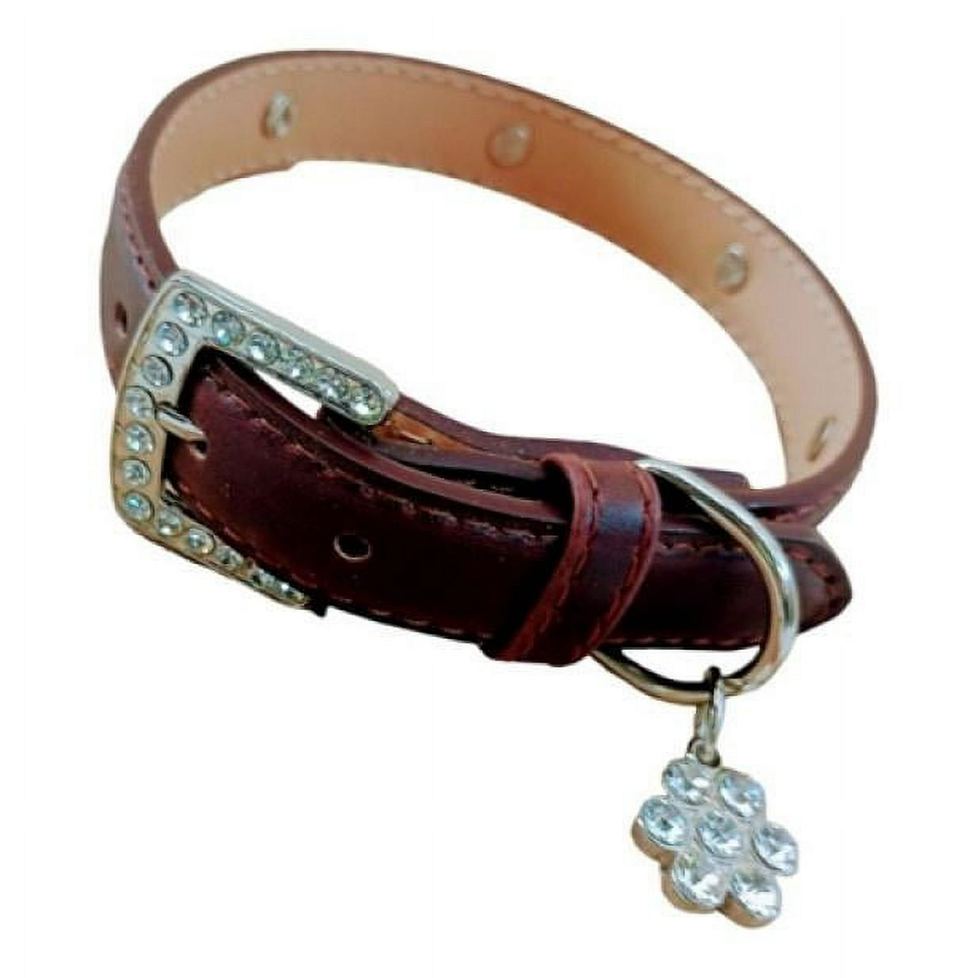 Genérico - Collar Para Perros O Gatos Flor Brillante Marrón Xs