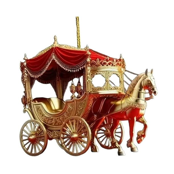 Adorno colgante de Navidad con forma de carruaje, decoración del árbol de Navidad, colgante acrílico con cuerda para fiesta en el coche, amigo de la f