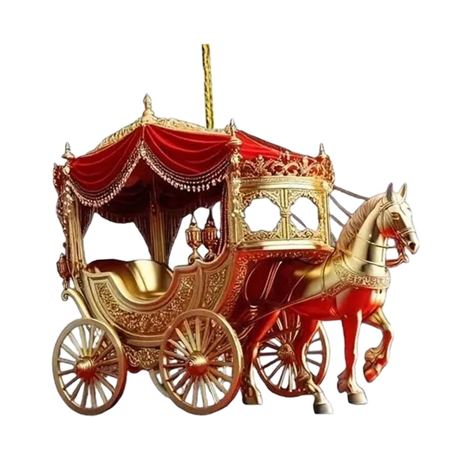 Magideal - Adorno Colgante De Navidad Con Forma De Carruaje, Decoración Del Árbol De Navidad, Colgante Acrílico Con Cuerda Para Fiesta En El Coche, Amigo De La F