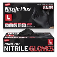 Guantes Médicos Desechables Supmedic De Nitrilo Negro, 5 Mil, 100 Unidades